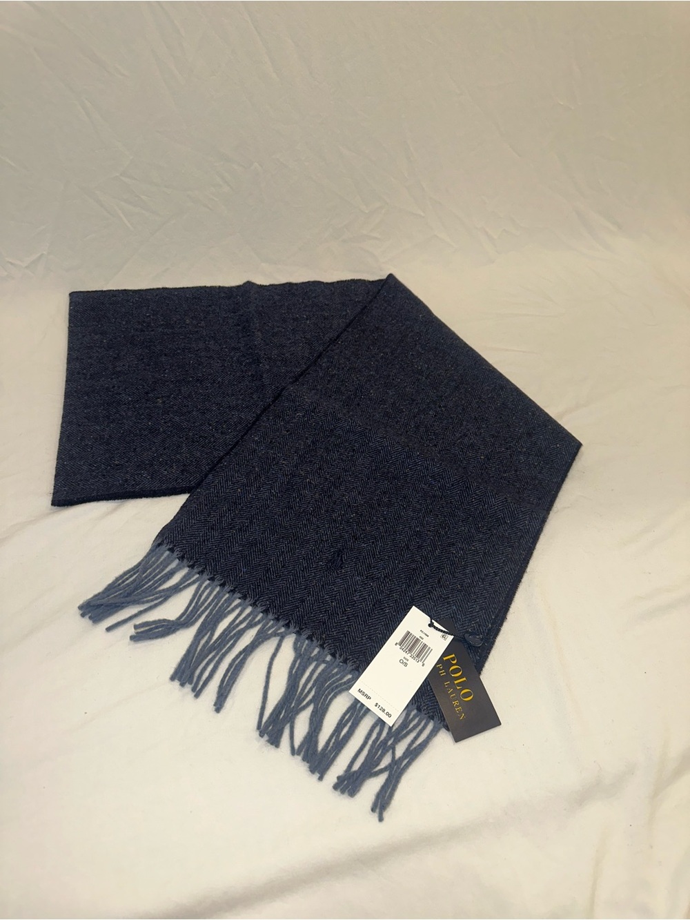 Polo by Ralph Lauren Dark Navy Fringe Scarf
